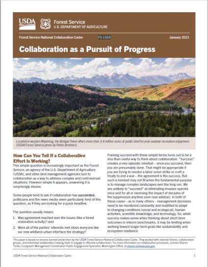 Front cover of the collaboration as a pursuit of progress.