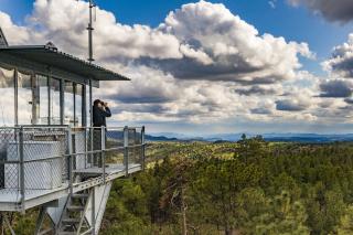 U.S. Department of Agriculture (USDA) Forest Service (FS) Apache-Sitgreaves National Forests, Gentry Campgrounds fire lookout tower, in central Arizona, on Sept. 26, 2019. USDA Photo by Lance Cheung.